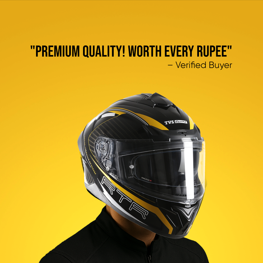 TVS Racing Hurricane Helmet Full-Face, Aerodynamic Design